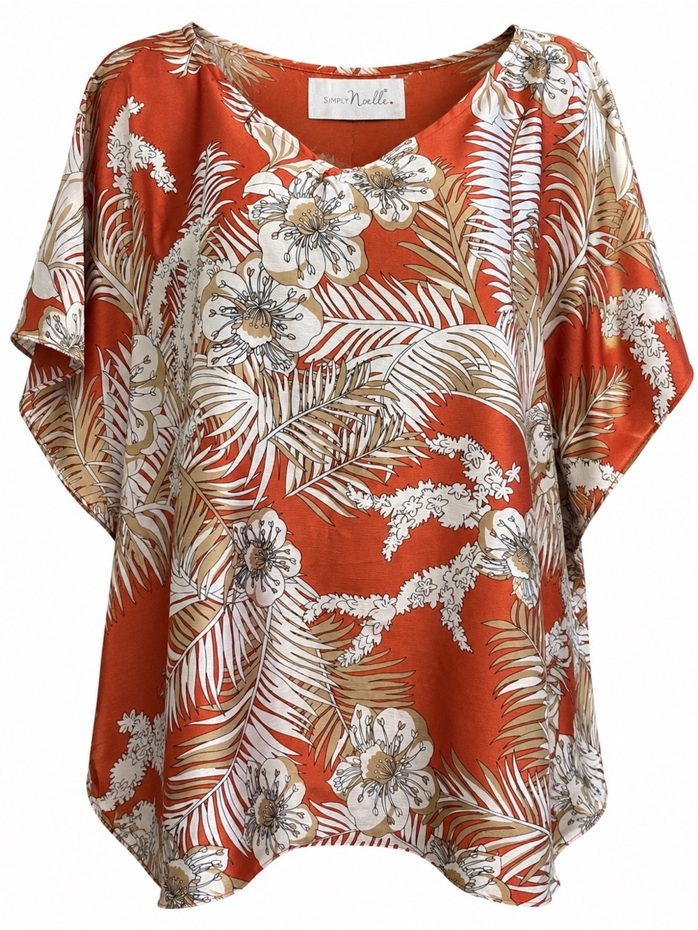 Simply Noelle Tropical Floral Kimono Tunic OS